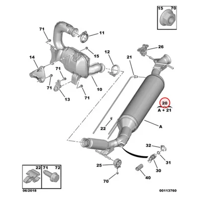 Hiukkassuodatin(DPF/FAP) OEM Jumpy/Expert 2,0HDi EURO6.2 DW10FDCU 2016- - PSA  1637999280 - OE - 100% Genuine Part