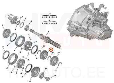 4-käigu hammasratas 40H OEM Citroen/Peugeot MB6 kast - PSA 9826179380 - OE - 100% Genuine Part