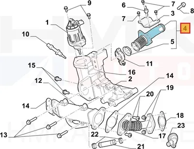 Tuyauterie, vanne EGR OEM Fiat Ducato 2,3D 2018- Euro6 - FIAT  5802465969 - OE - 100% Genuine Part