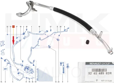 Conduite à basse pression, climatisation OEM Renault Master 2019-  FWD (R134a) - REN  924548982R - OE - 100% Genuine Part