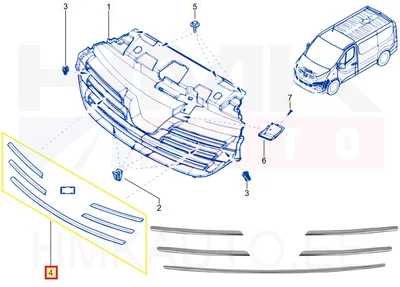 Moulures de calandre OEM Renault Trafic III 21-  (chrome) - REN  960100351R - OE - 100% Genuine Part