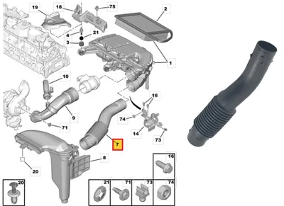 Õhufiltri toru OEM Citroen C5/Peugeot 508 1,6HDi - PSA  1434H1 - OE - 100% Genuine Part
