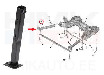 Sillaraami pikendus parem OEM C3 Picasso/C3 Aircross - PSA  350880 - OE - 100% Genuine Part