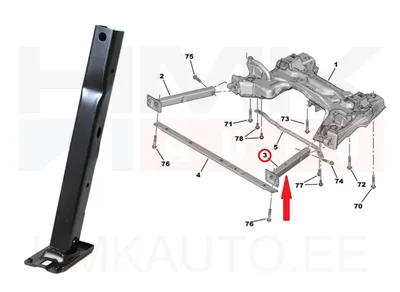 Sillaraami pikendus vasak OEM C3 Picasso/C3 Aircross - PSA  350881 - OE - 100% Genuine Part