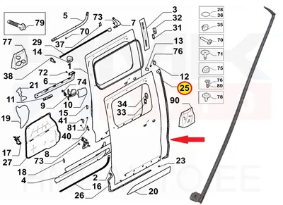 Liugukse tihend eesmine parem OEM Jumpy/Expert/Proace 2016- - PSA  9819625080 - OE - 100% Genuine Part