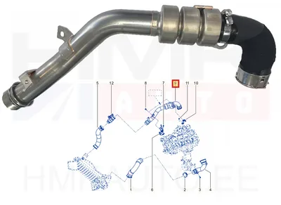 Turbo õhutoru OEM Renault Alaskan 2,3DCI - REN  144604JA2B - OE - 100% Genuine Part