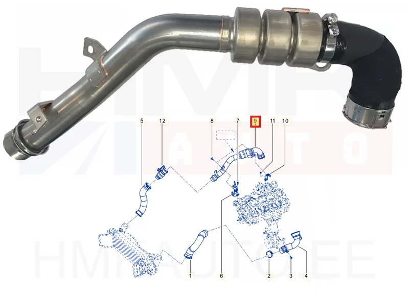 Turbo õhutoru OEM Renault Alaskan 2,3DCI - REN 144604JA2B - OE - 100% Genuine Part