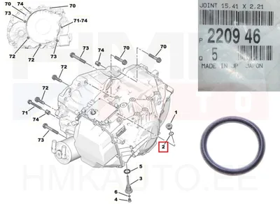 Õlikorgi tihendiseib 15,41 X 2,21 OEM Citroen/Peugeot AM6 automaatkast - PSA 220946 - OE - 100% Genuine Part