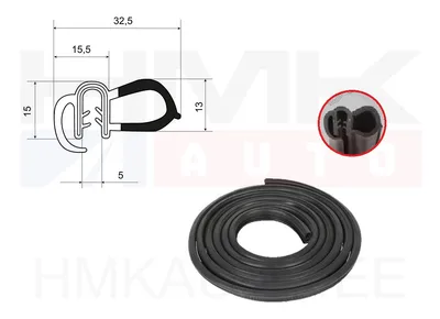 Door Seal Citroen/Peugeot/Fiat/Renault/Toyota (5M roll) - 2352UD