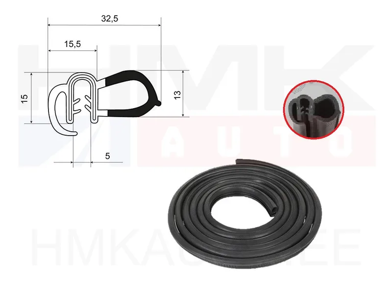 Joint de porte Citroen/Peugeot/Fiat/Renault/Toyota (5M rouleau) - 2352UD