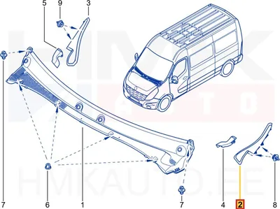 Уголок решётки стеклоочистителей, левый OEM Renault Master 2019- - REN 668119349R - OE - 100% Genuine Part
