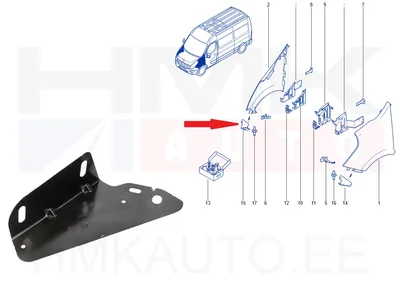 Esitiiva kinnitus parem OEM Renault Master 2019- - REN  260425153R - OE - 100% Genuine Part