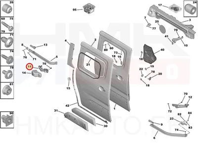 Liugukse keskmine tugi parem OEM Berlingo/Partner/Rifter/Proace City  2018- - PSA  9833303080 - OE - 100% Genuine Part