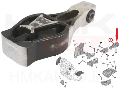 Mootoripadi tagumine Citroen/Peugeot 1,2/1,6/1,6HDi - HH 532E88 - Hutchinson