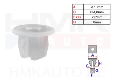 Clip de fixation (passe-fil à vis) Citroen/Peugeot/Fiat - 8060039AG - AG Automotive