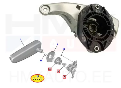 Käetoe kinnitusmehhanism , juhiiste parem OEM Citroen Berlingo/Peugeot Rifter 2018- - PSA 1684934980 - OE - 100% Genuine Part
