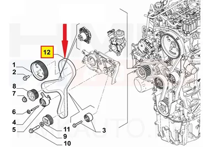 Hammasrihm OEM Jumper/Boxer/Ducato MCA 2,2HDI 2024- >>46356229 - PSA  1686499080 - OE - 100% Genuine Part