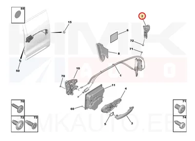 Ovilukon vastakappale, liukuovi oikea OEM Spacetourer/Traveller/Proace 2016- (sähköinen liukuovi) - PSA 9825037980 - OE - 100% Genuine Part