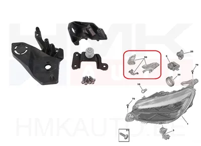 Ремкомплект крепления фары левый OEM Peugeot 208,2008 2019- - PSA  1656169580 - OE - 100% Genuine Part