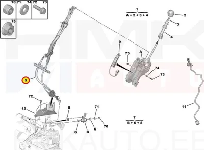 Комплект тросов КПП OEM Jumper/Boxer 2016- MLGU6 Euro6 (+StartStop) - PSA 1635693380 - OE - 100% Genuine Part
