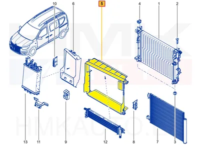 Jäähdyttimen ilmanohjain OEM Renault Express / Dacia Lodgy 2021- - REN 165526394R - OE - 100% Genuine Part