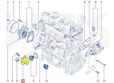 Thermostat housing OEM Renault/Dacia 1,6SCe - REN 110611214R - OE - 100% Genuine Part