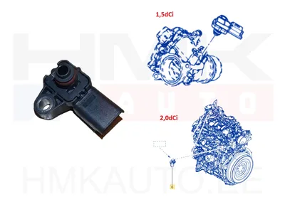 Sisselaskekollektori rõhuandur(MAP) OEM Renault 1,5dCi/2,0dCi 2019- - REN 223659870R/L - OEM (no box)