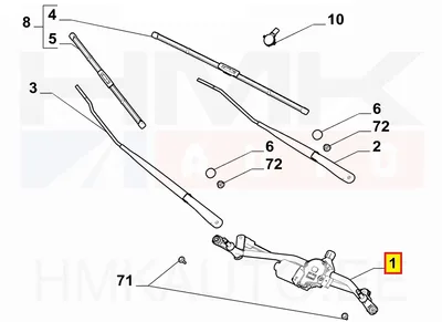 Tringlerie d'essuie-glace avec moteur OEM Jumpy/Expert/Proace 2016- - PSA  9808465280 - OE - 100% Genuine Part