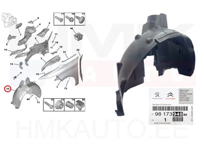 Esilogar vasak OEM Citroen C4 Picasso II - PSA 9817395280 - OE - 100% Genuine Part