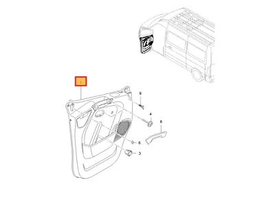 Door trim panel, front left OEM Renault Master III 2018-2019 (black) - REN  809019531R - OE - 100% Genuine Part