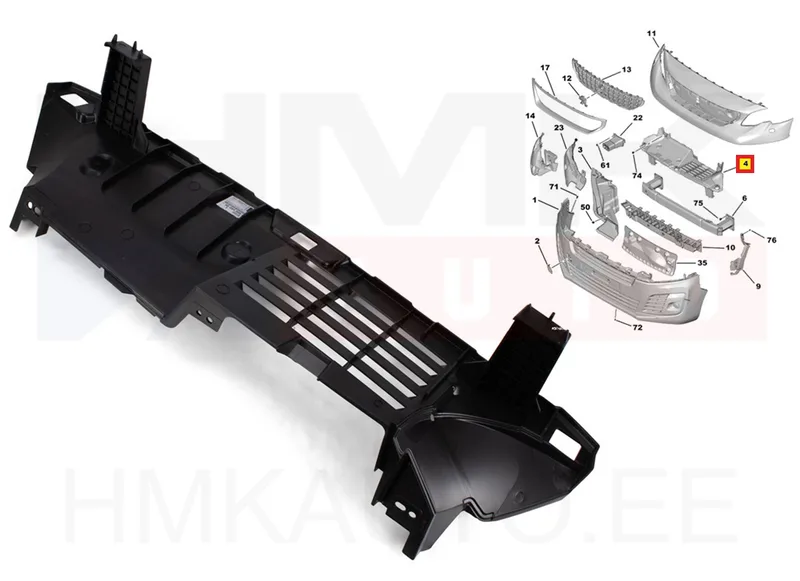 Esistange keskmine tugiraam OEM Citroen Jumpy/Peugeot Expert 2016- - PSA 9808490680 - OE - 100% Genuine Part