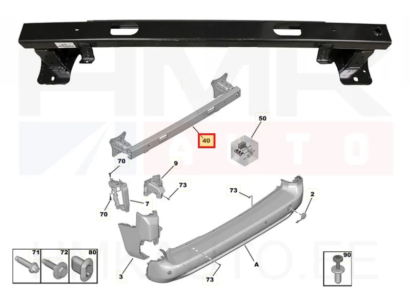 Tagastange tala OEM Citroen Berlingo/Peugeot Partner,Rifter 2018- - PSA 9862898880 - OE - 100% Genuine Part