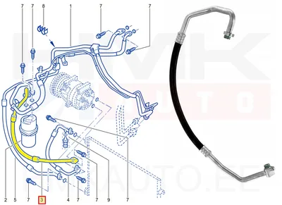 Air conditioning hose, low pressure OEM Trafic II, Vivaro I, Primastar 1,9dCi 01- - REN  7700312886 - OE - 100% Genuine Part