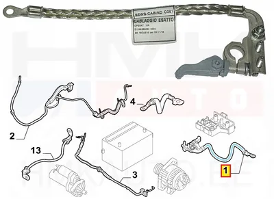 Провода с клеммой АКБ (-) OEM Jumper/Boxer/Ducato 06- - FIAT  1399266080 - OE - 100% Genuine Part