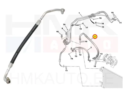 Air conditioning pipe , low pressure OEM Citroen Jumpy/Peugeot Expert 2016- - PSA  9838822580 - OE - 100% Genuine Part