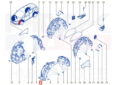 Esilogari esiosa vasak OEM Renault Espace V - REN  638456961R - OE - 100% Genuine Part