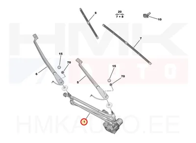 Tringlerie d'essuie-glace avec moteur OEM Peugeot 508 2018- - PSA  9813396080 - OE - 100% Genuine Part