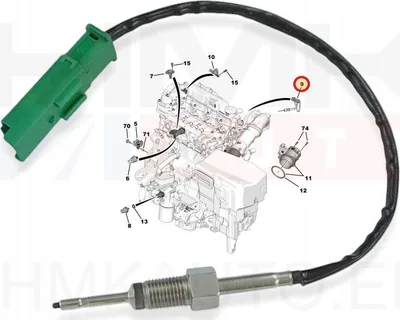 Väljalaskegaaside temperatuuri andur OEM Citroen/Peugeot 2,0/2,2BlueHDI Euro6 - PSA  9677671280/L - OEM (no box)