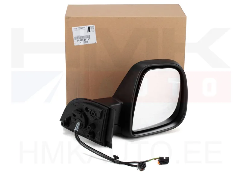 Küljepeegel parem elektriline OEM Citroen Berlingo/Peugeot Rifter 2018- (soojendus, temp. anduriga, 5+2 klemmi) - PSA 98169897XT - OE - 100% Genuine Part