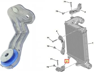 Turbo vahejahuti kinnituskronstein alumine OEM Citroen Jumpy/Peugeot Expert 2016- - PSA  9806542080 - OE - 100% Genuine Part