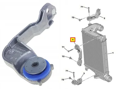 Turbo vahejahuti kinnituskronstein ülemine OEM Citroen Jumpy/Peugeot Expert 2016- - PSA  9806542180 - OE - 100% Genuine Part