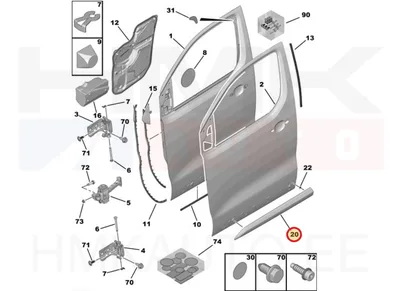 Esiukse liist vasak OEM Jumpy/ExpertProace 2016- (värvitav) - PSA  980874751T - OE - 100% Genuine Part