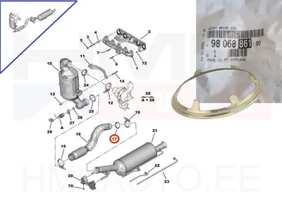 Summuti tihend OEM Citroen/Peugeot 1,6HDi - PSA 9806886180 - OE - 100% Genuine Part