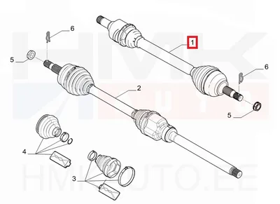 Arbre de transmission complet gauche Citroen Jumpy/Peugeot Expert 2016- (AM6/AMN8) - EXP C9867 - Expert Line