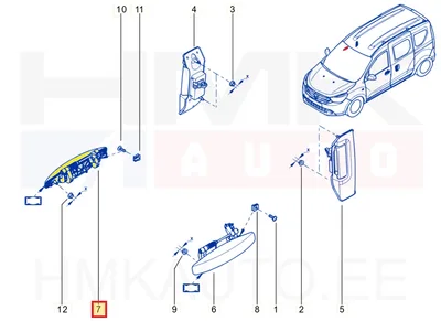 Ukselink esiuksele, välimine parem OEM Dacia Dokker/Lodgy/Duster/Sandero - REN  806068777R - OE - 100% Genuine Part