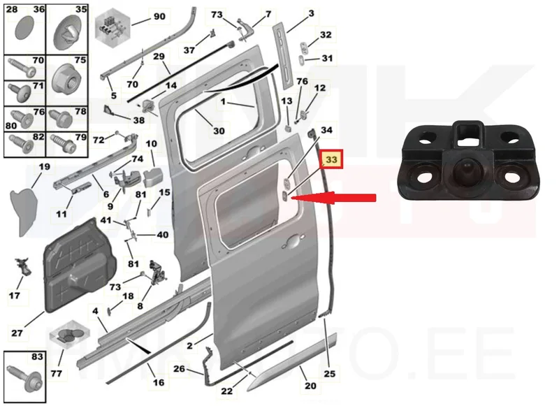 Liugukse suunaja alumine OEM Jumpy/Expert/Scudo 2016- - PSA 9845327580 - OE - 100% Genuine Part