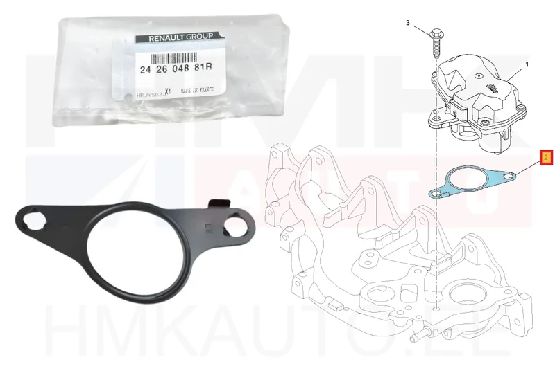 EGR klapi tihend OEM Renault 1,6DCI - REN 242604881R - OE - 100% Genuine Part