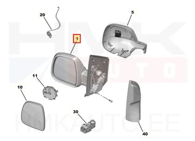 Küljepeegel vasak elektriline OEM Citroen Jumpy/Peugeot Expert 2016- (soojendus) - PSA 98155884XT - OE - 100% Genuine Part