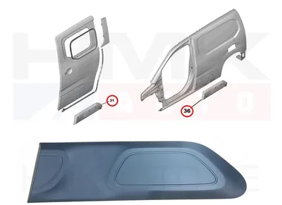 Külje/liugukse liist vasak OEM Citroen Berlingo 2018- "Airbump" - PSA  98184661XT - OE - 100% Genuine Part
