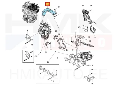 Turbode ühendustoru OEM Renault Master III 2,3DCI Biturbo 2014- - REN 144D22173R - OE - 100% Genuine Part